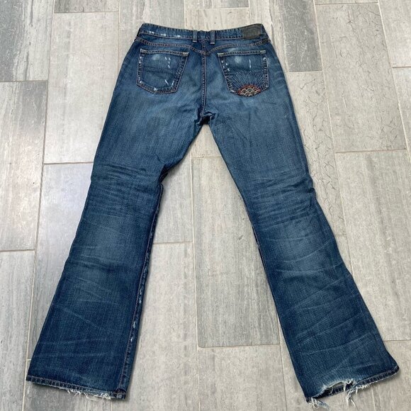 Lucky Brand Sweet N Low Patchwork Distressed Flare Bootcut Jeans Size 10/30 - Picture 6 of 12